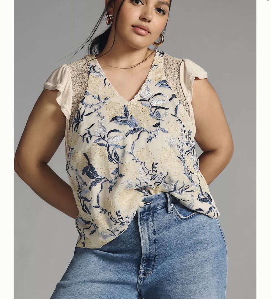 Tops for large bust and stomach from anthropologie