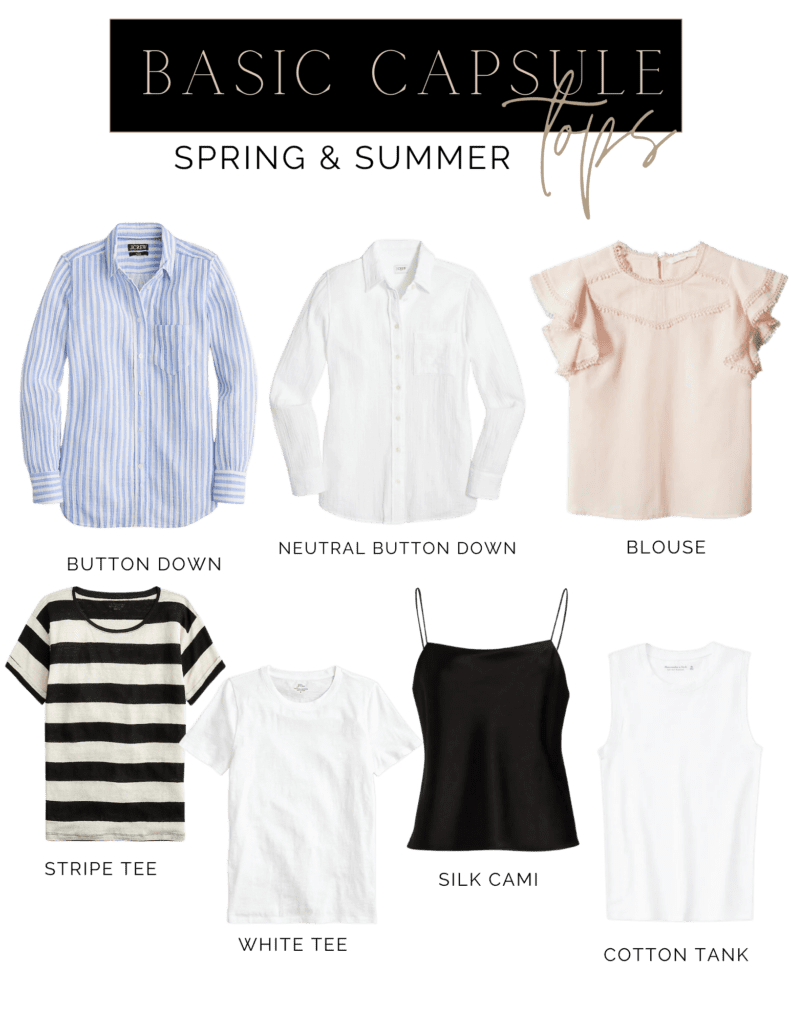 summer capsule wardrobe tops