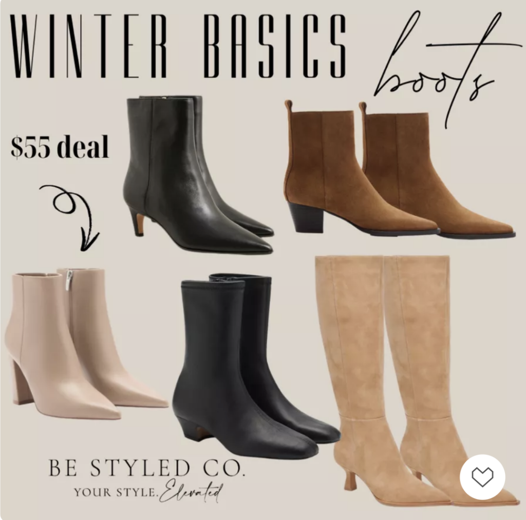 wardrobe basics boot options for women