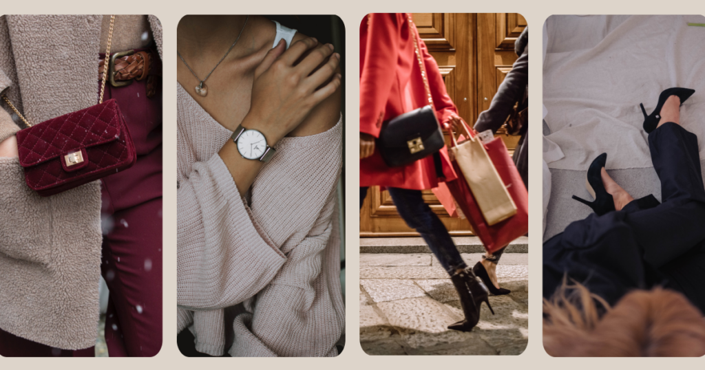 Collage of trending winter styles for women